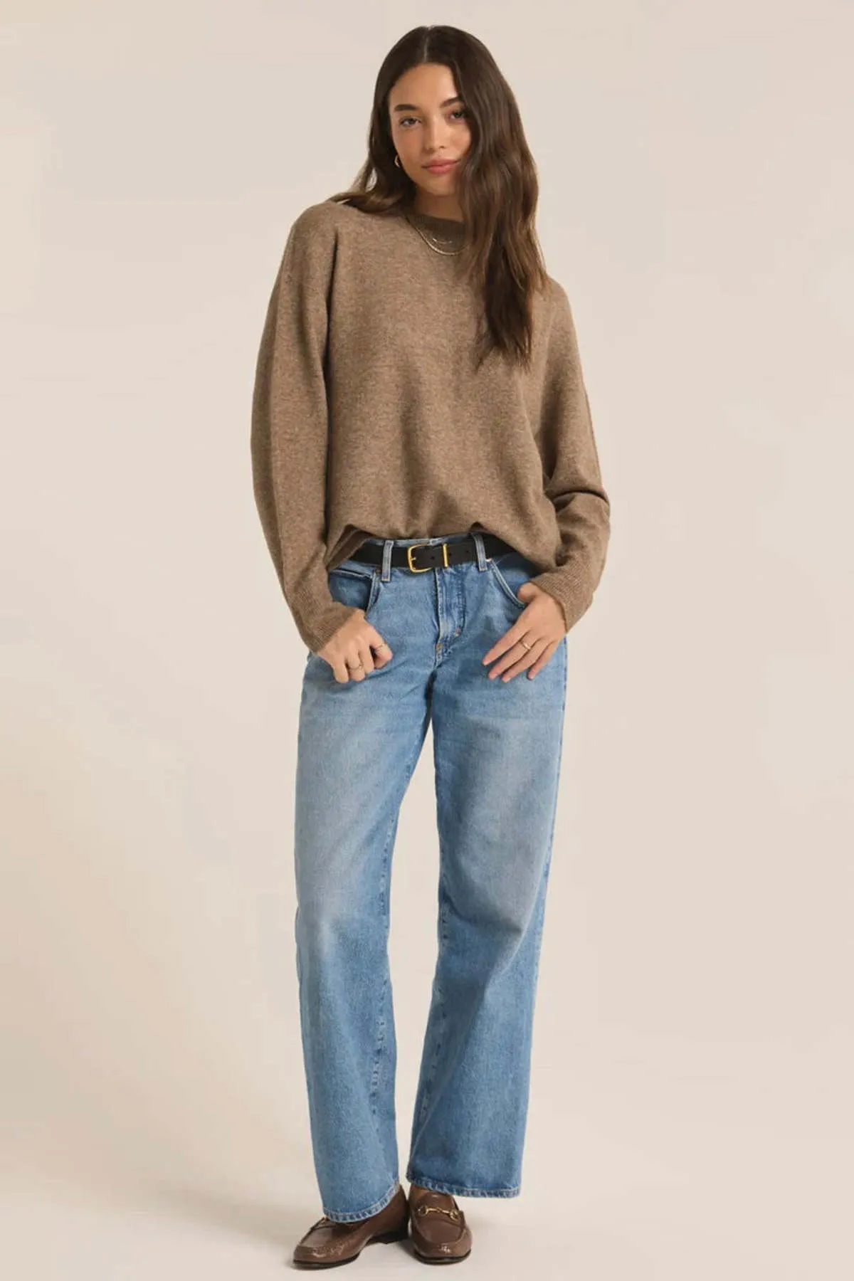 Gia Crew Neck Sweater - Chai