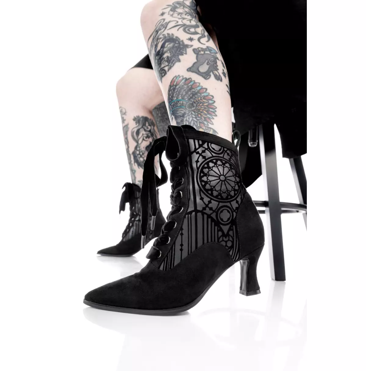 Goth Sanatorium Boots Lace Ankle Boots