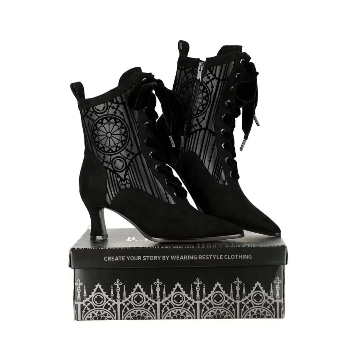 Goth Sanatorium Boots Lace Ankle Boots