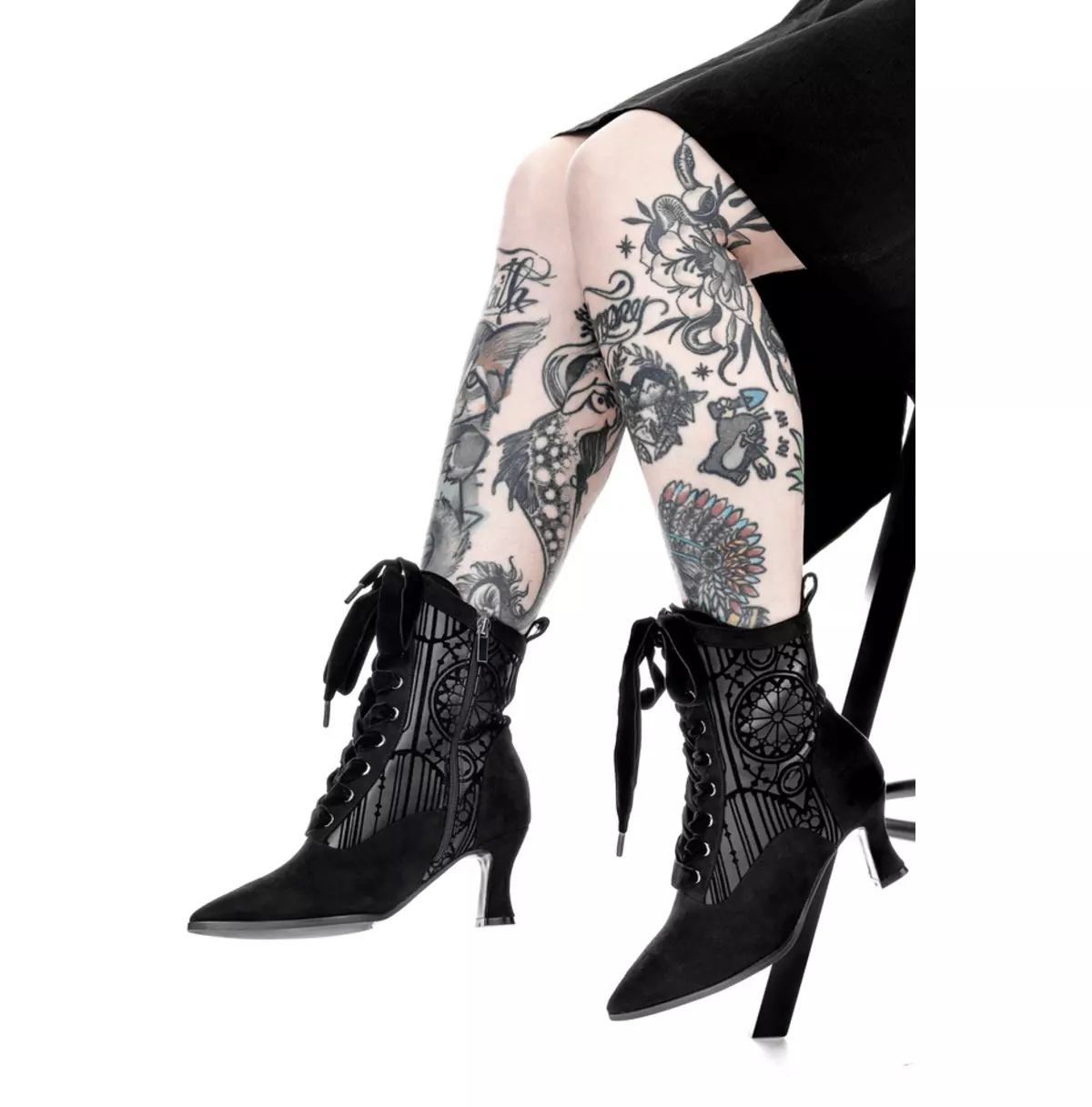 Goth Sanatorium Boots Lace Ankle Boots