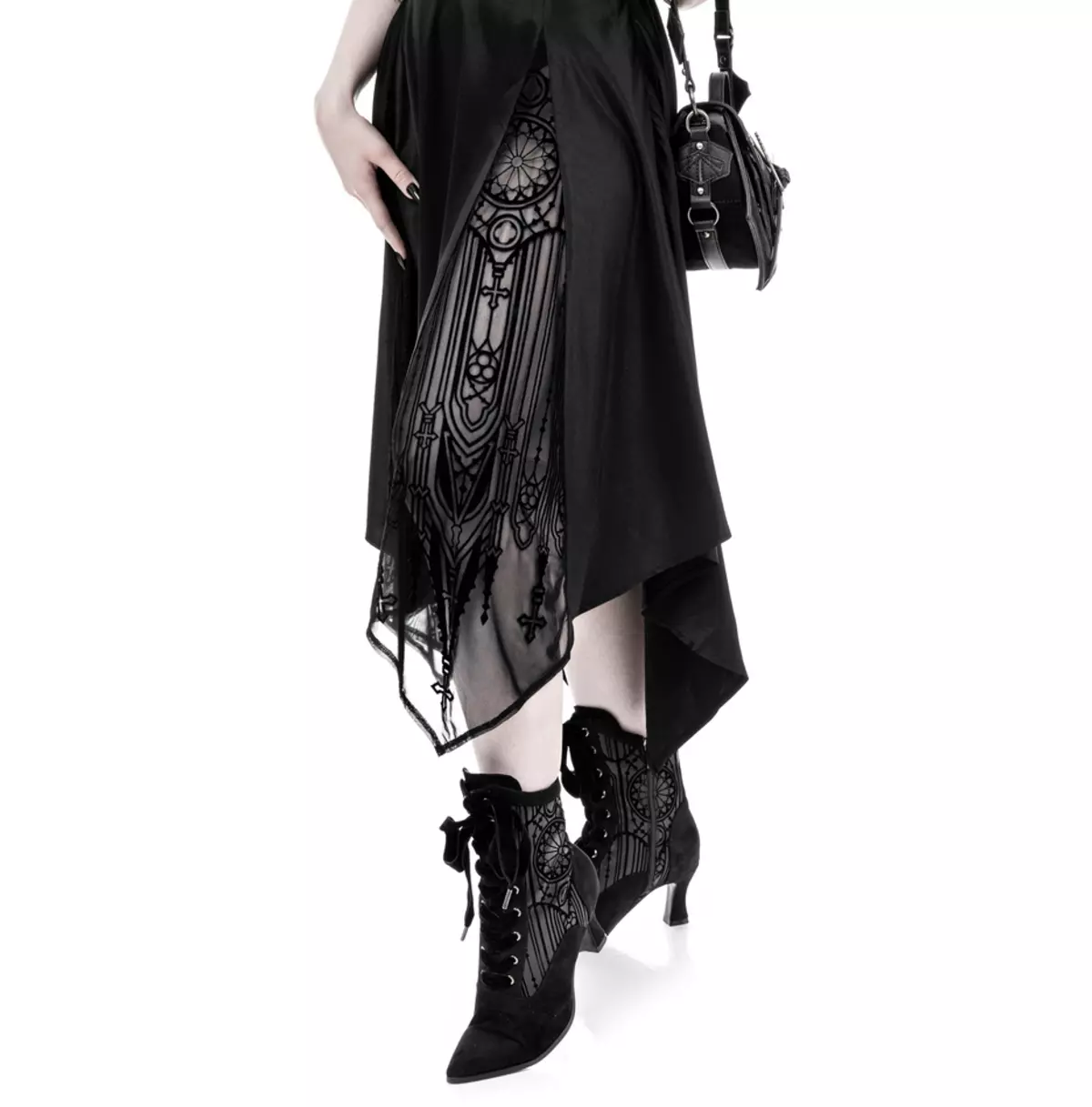 Goth Sanatorium Boots Lace Ankle Boots