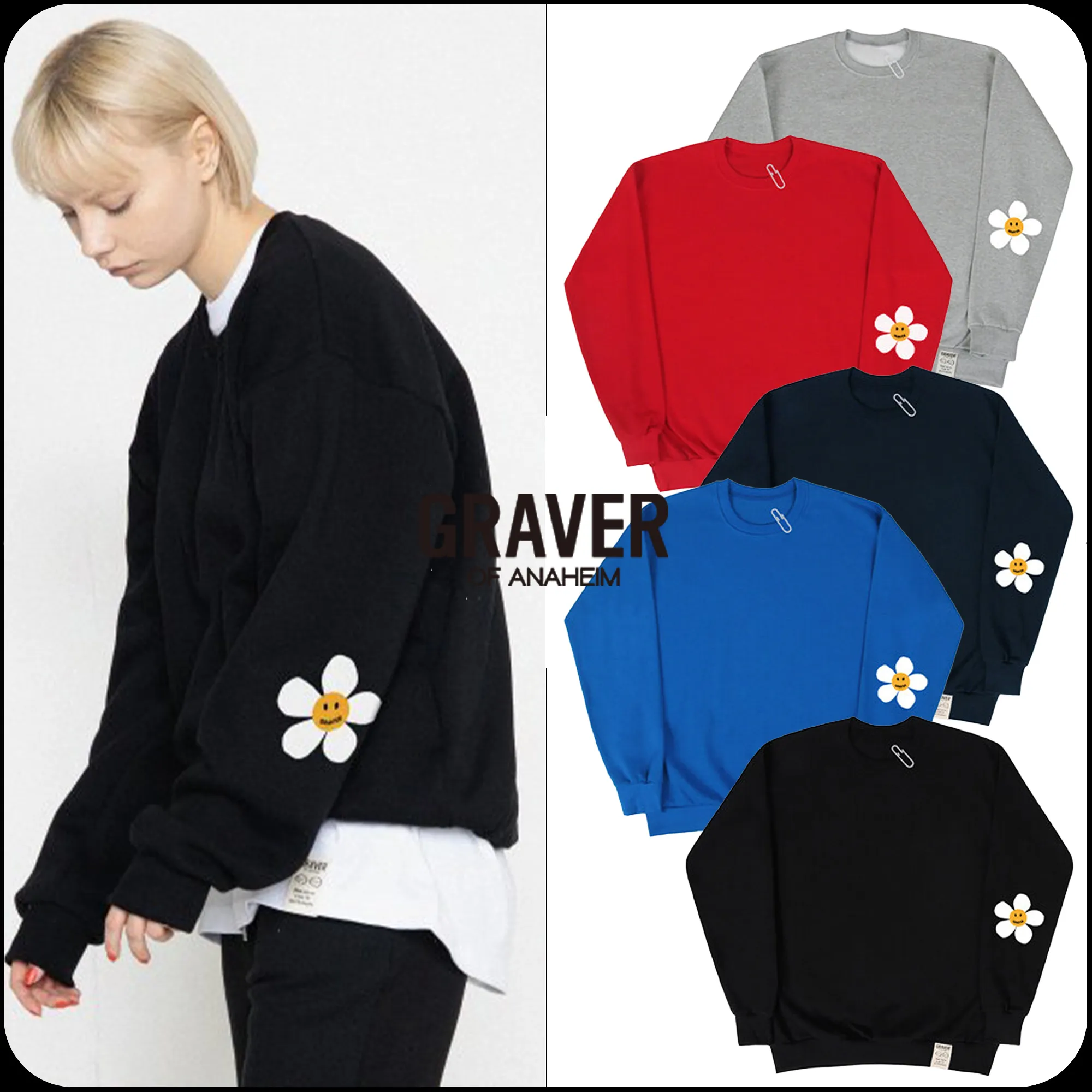 GRAVER  |[GRAVER]★ELBOW FLOWER DOT SWEATSHIRT