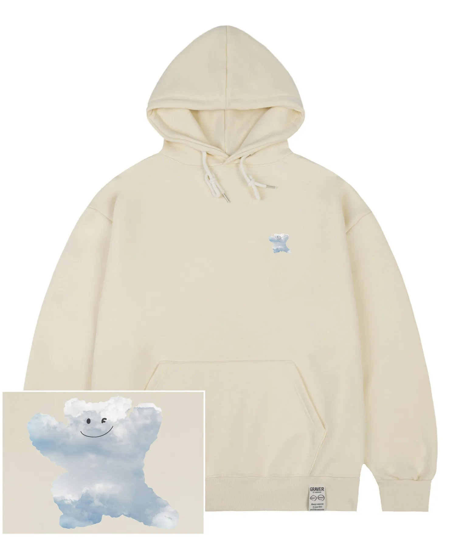 GRAVER  |[GRAVER]★SMALL CLOUD BEAR SMILE HOODIE