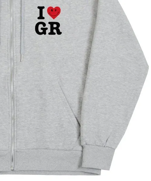 GRAVER  |[GRAVER]★SMALL I HEART SMILE GR HOODED ZIP UP