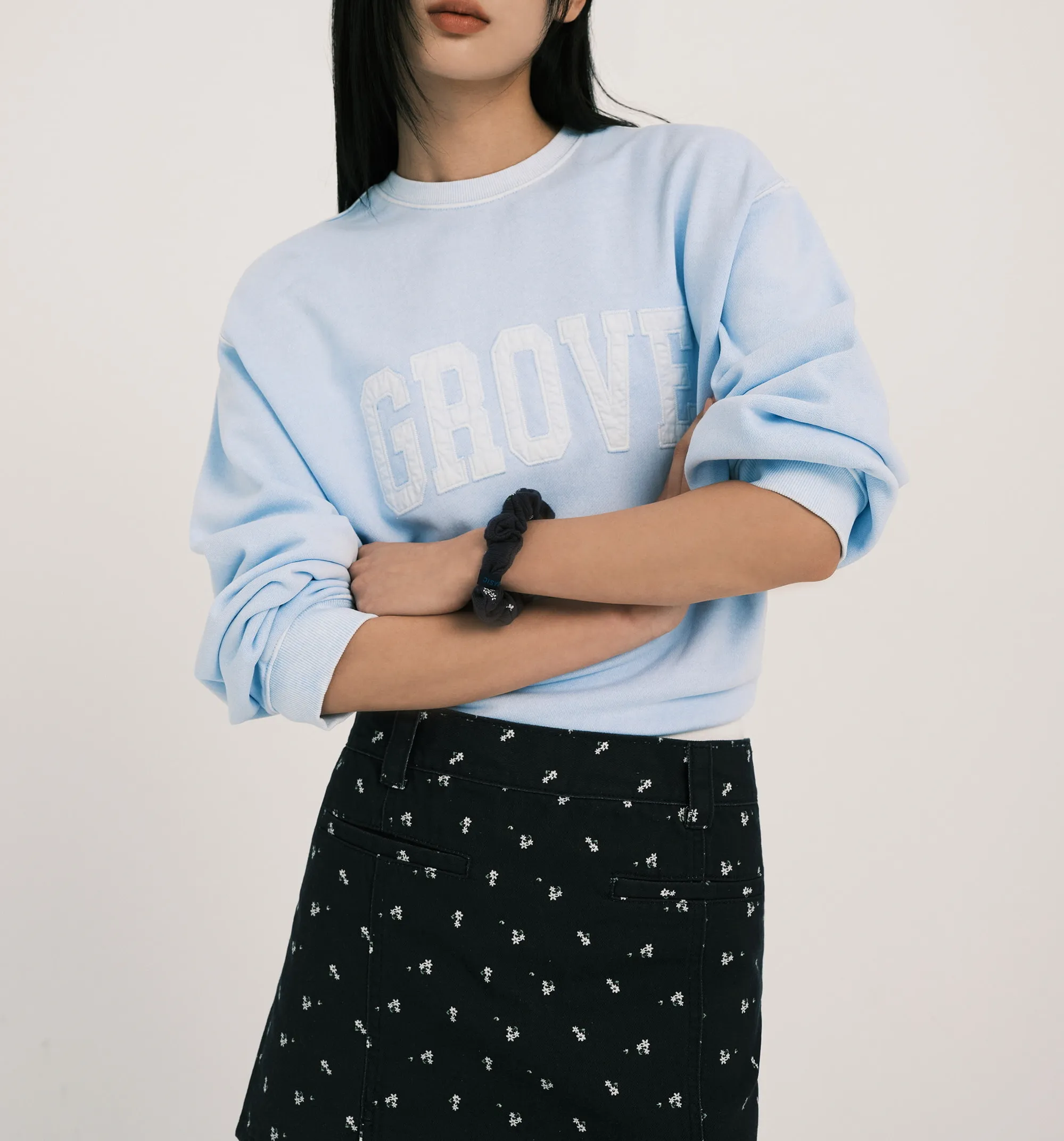 GROVE  |Street Style Long Sleeves Plain Cotton Logo