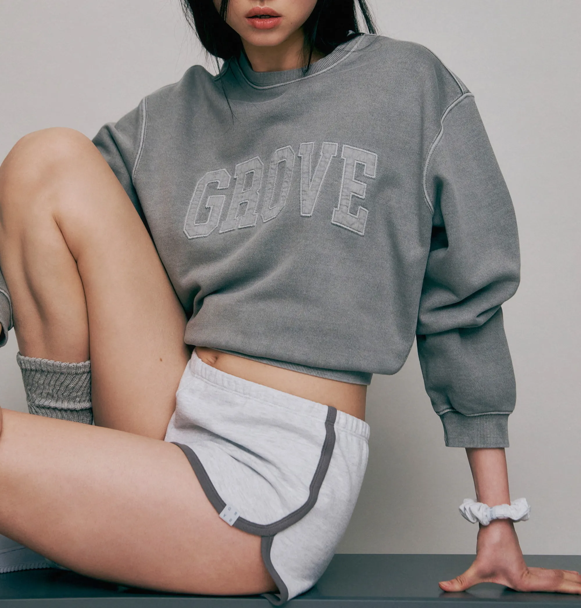 GROVE  |Street Style Long Sleeves Plain Cotton Logo