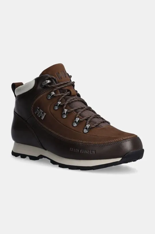 Helly Hansen leather shoes The Forester Premium men's brown color 12030