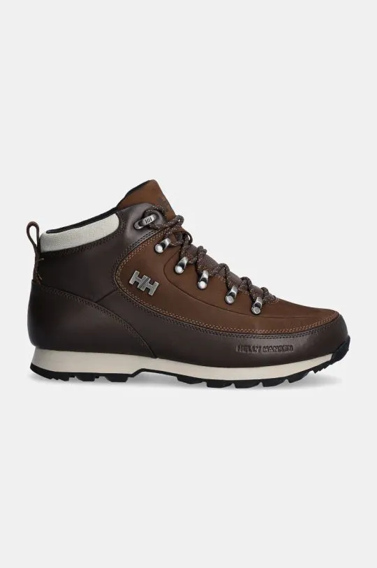 Helly Hansen leather shoes The Forester Premium men's brown color 12030