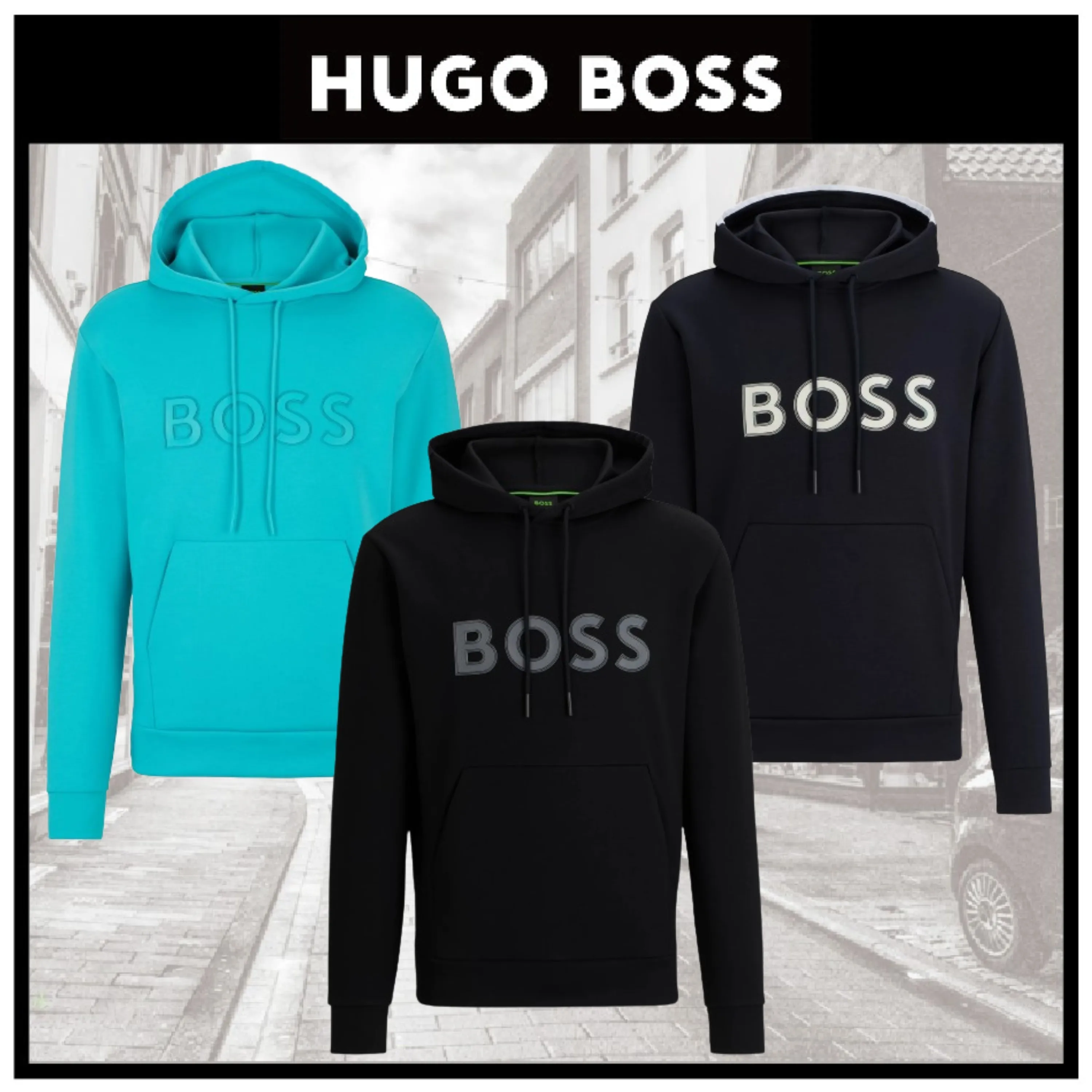 Hugo Boss  |Unisex Street Style Long Sleeves Plain Logo Hoodies