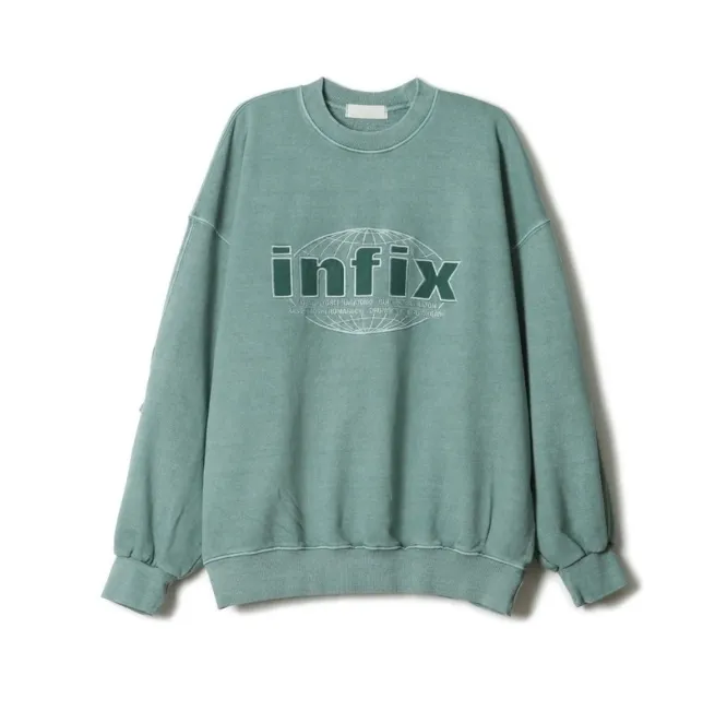 IONSEOUL  |Unisex Street Style Long Sleeves Cotton Oversized Logo