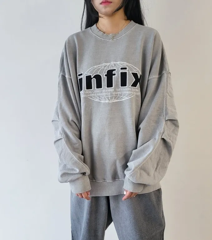 IONSEOUL  |Unisex Street Style Long Sleeves Cotton Oversized Logo