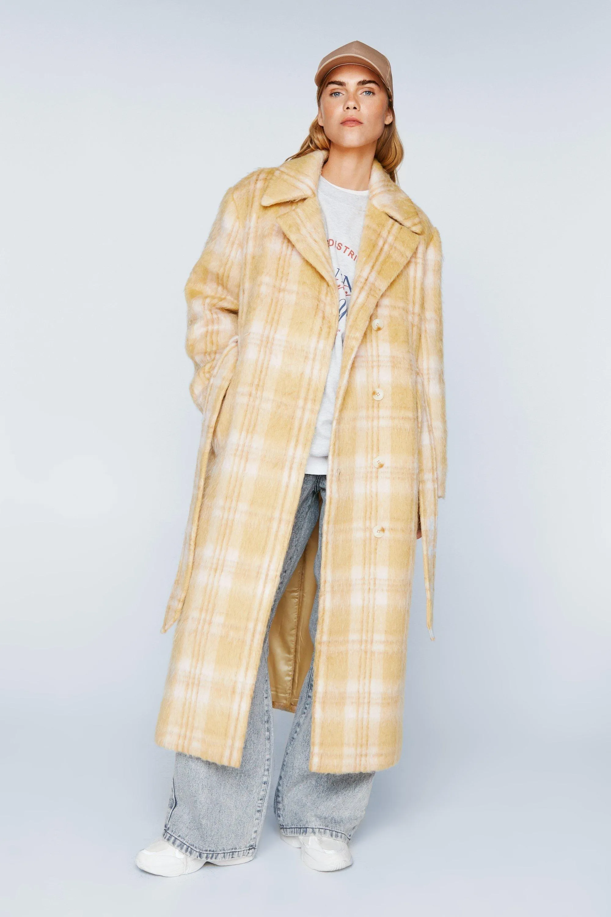 Jackets & Coats | Check Wool Blend Robe Coat | NastyGal