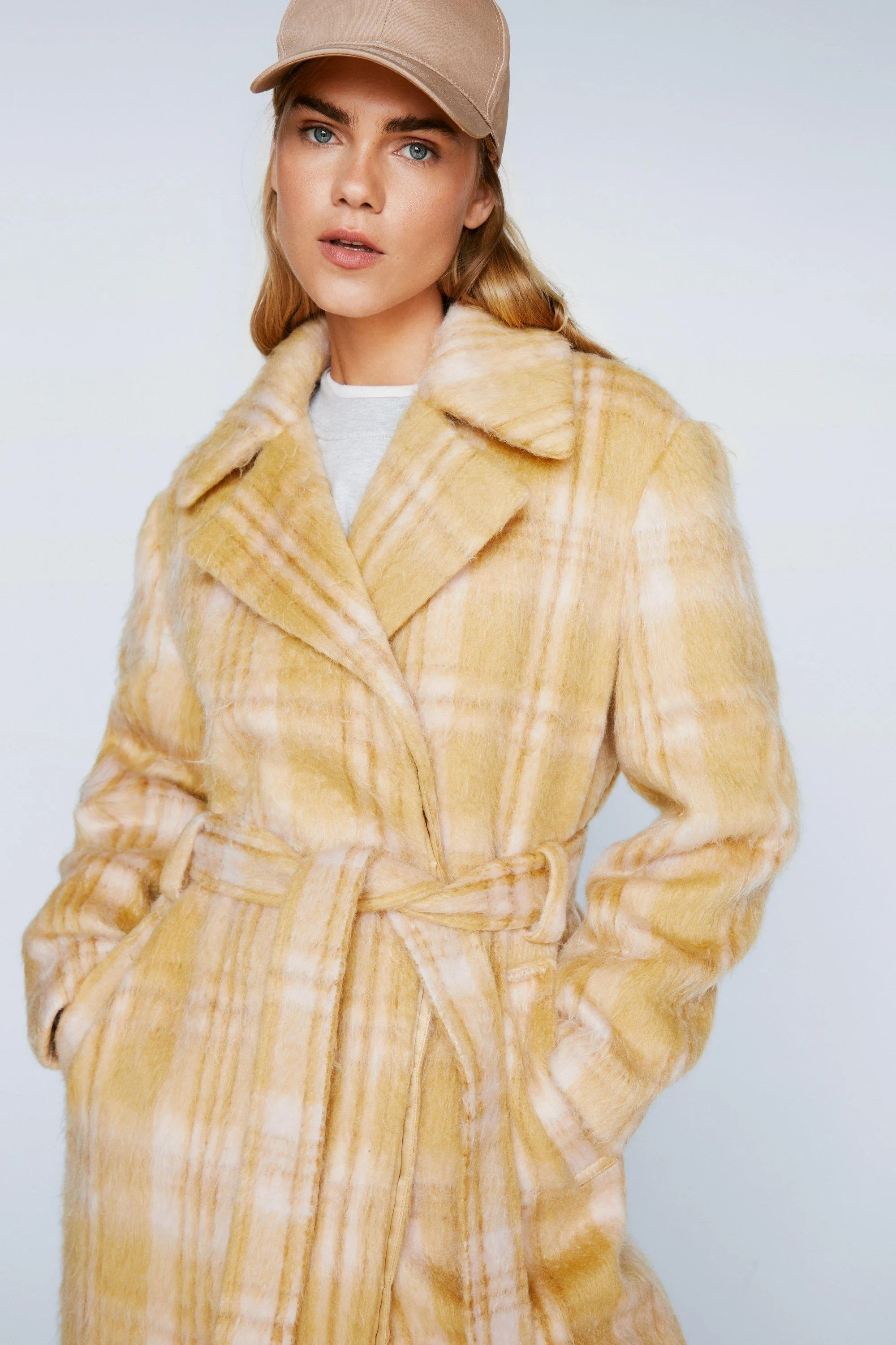 Jackets & Coats | Check Wool Blend Robe Coat | NastyGal