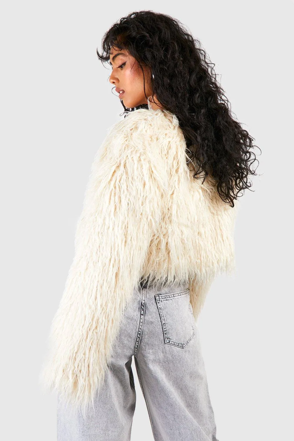 Jackets & Coats | Faux Fur Cropped Jacket | boohoo