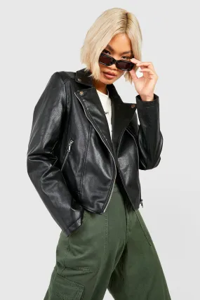 Jackets & Coats | Faux Leather Biker Jacket | boohoo