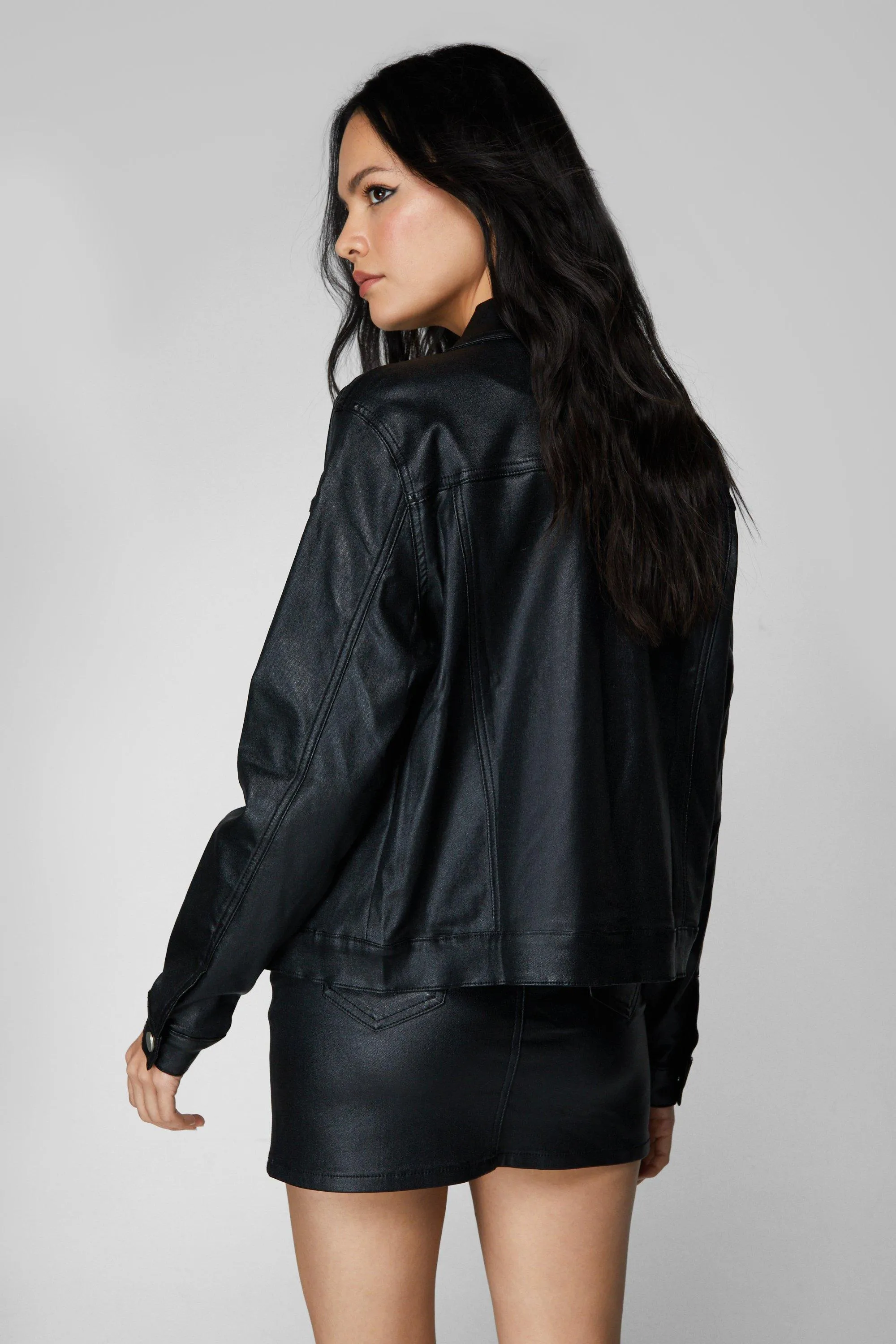 Jackets & Coats | Metallic Coated Denim Jacket | NastyGal