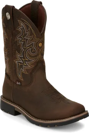 Justin Mens Boots GR9050 11 Fireman" Distressed Brown