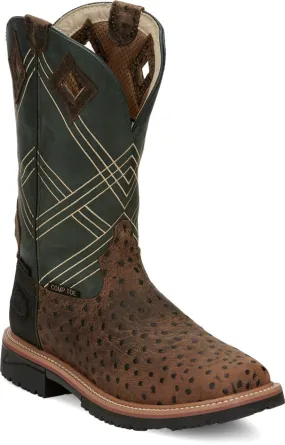 Justin Mens Boots SE4217  Dalhart Nano Comp Toe Whiskey Ostrich Print