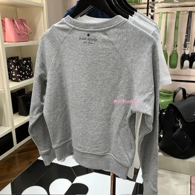 kate spade new york  |Crew Neck Long Sleeves Cotton Outlet Hoodies & Sweatshirts