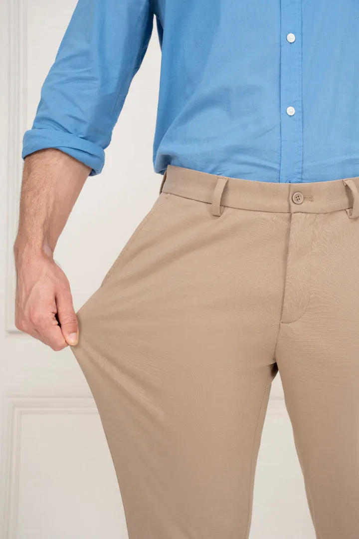 Khaki Power Stretch Slim Fit Pants