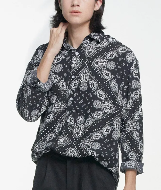 KNITTED  |Unisex Street Style Printed Shirt Shirts