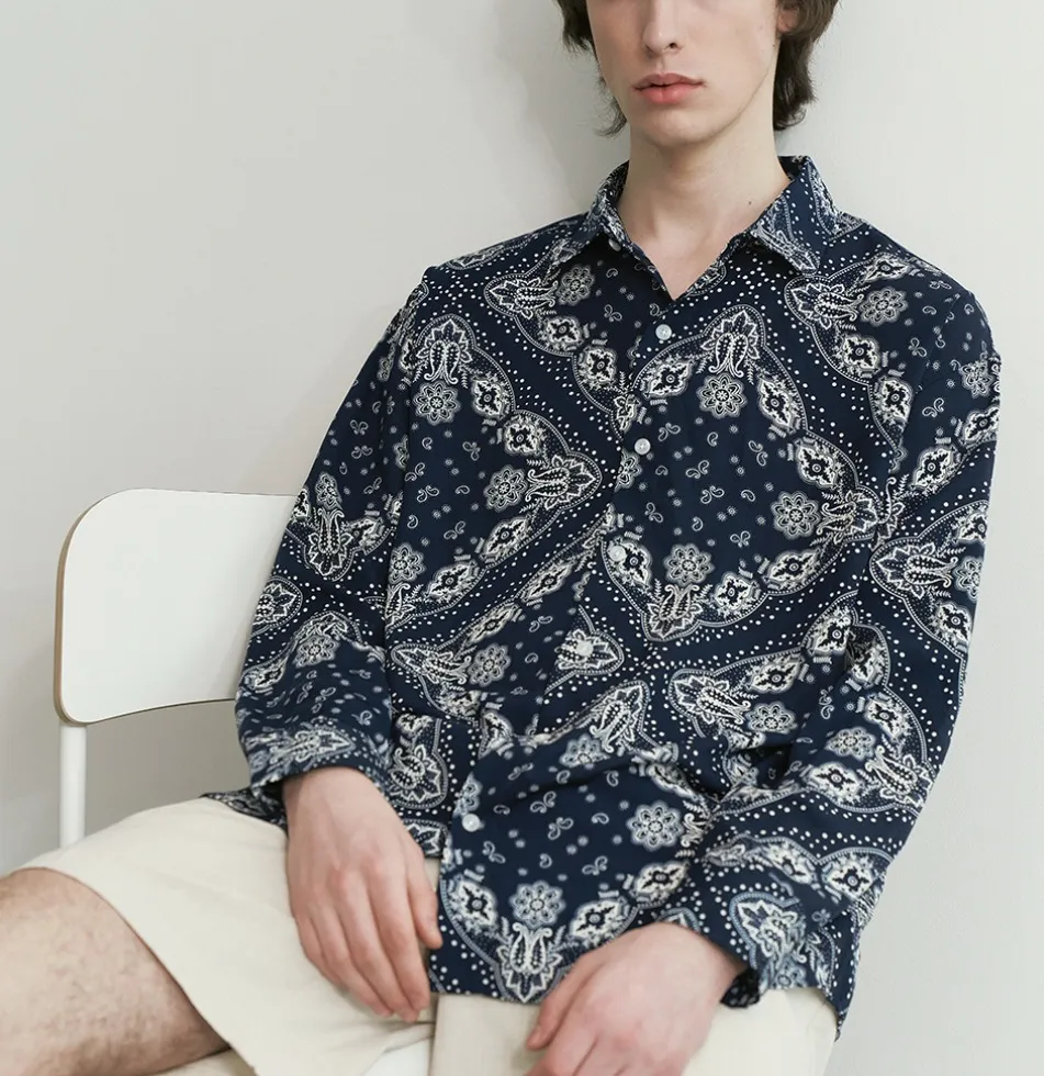 KNITTED  |Unisex Street Style Printed Shirt Shirts