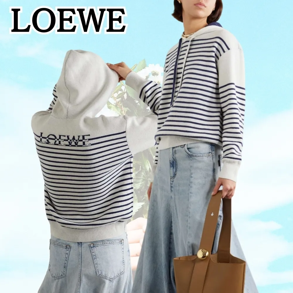 LOEWE  |Stripes Wool Street Style Long Sleeves Logo