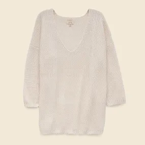 Low V-Neck Sweater - Natural