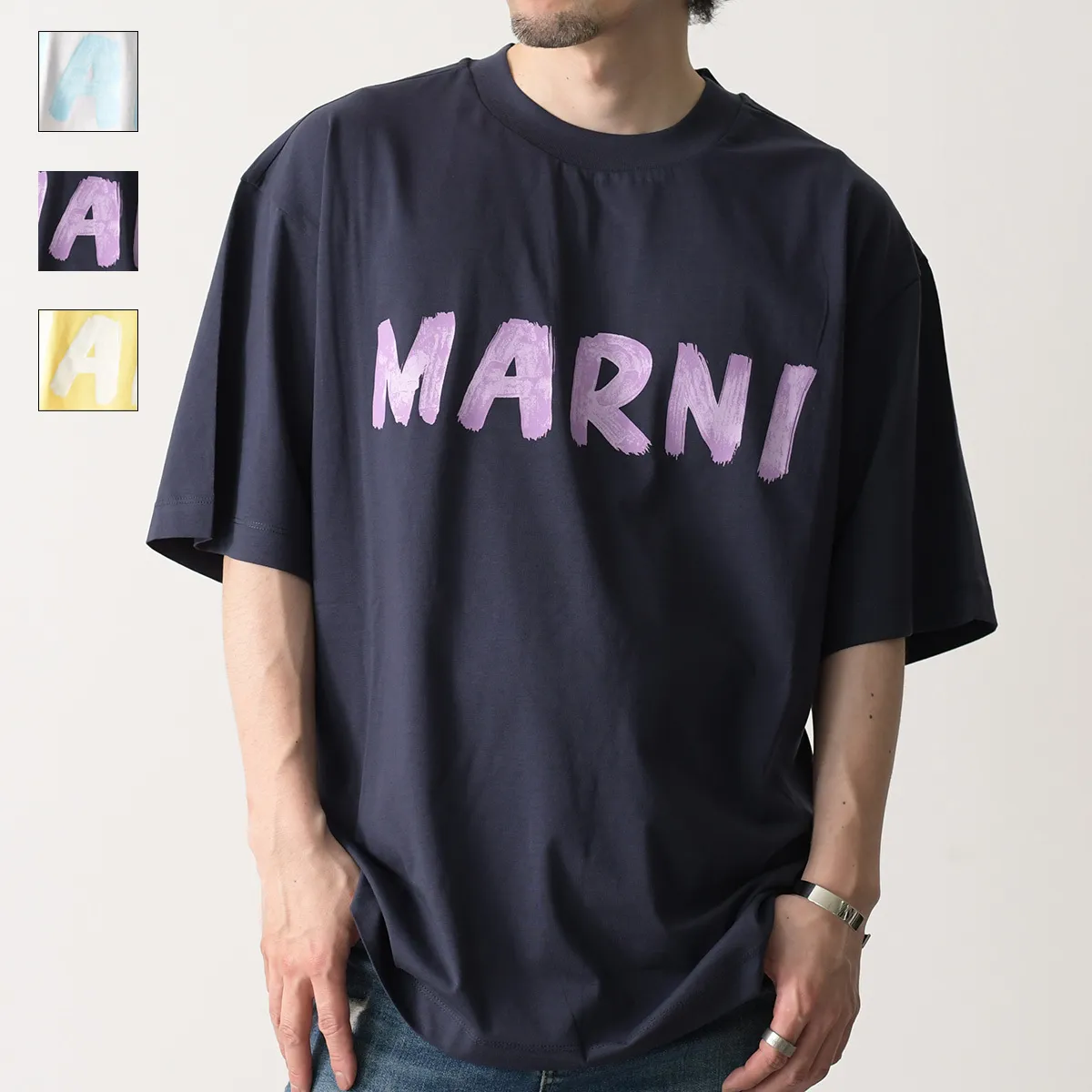 MARNI  |White bio cotton T-shirt with logo