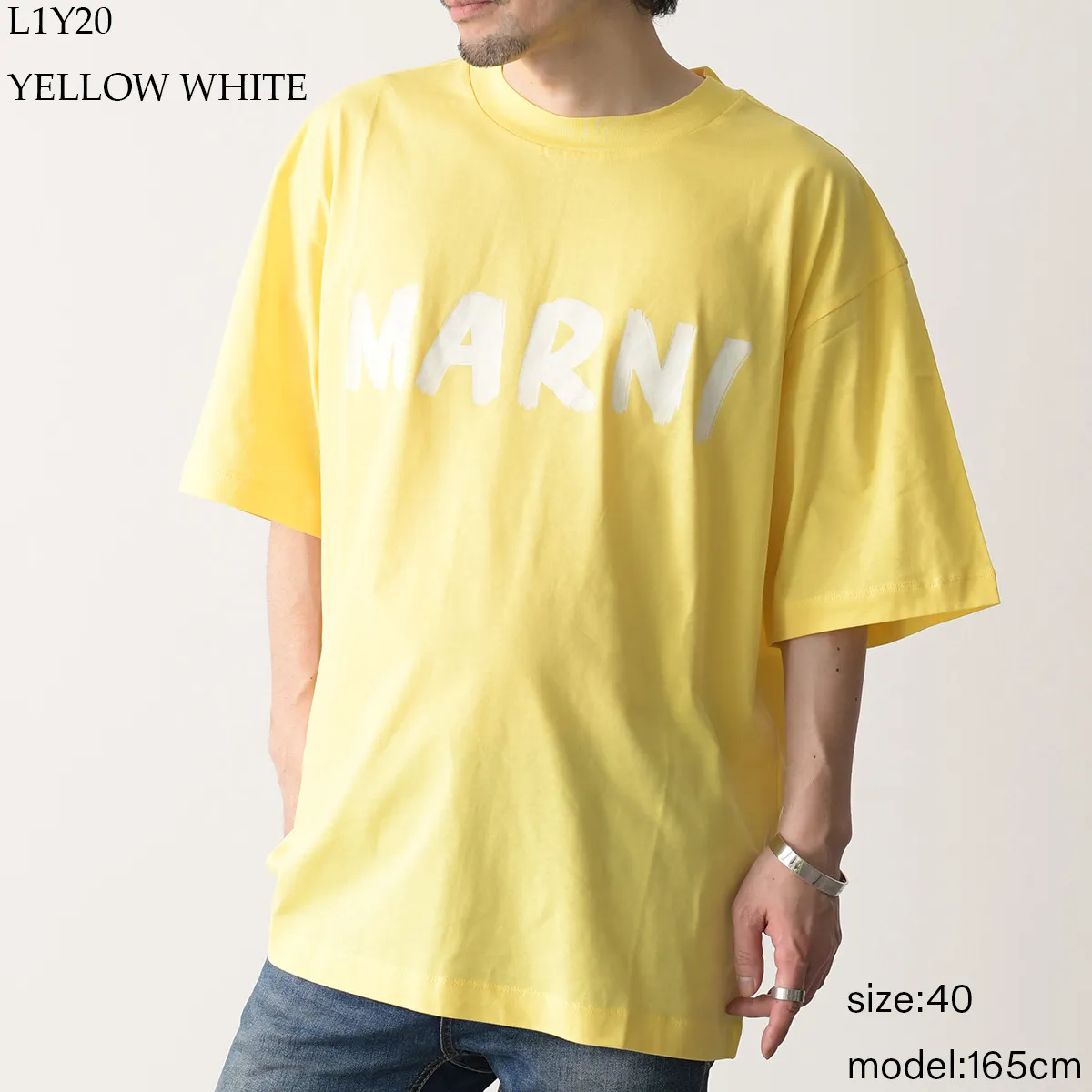 MARNI  |White bio cotton T-shirt with logo