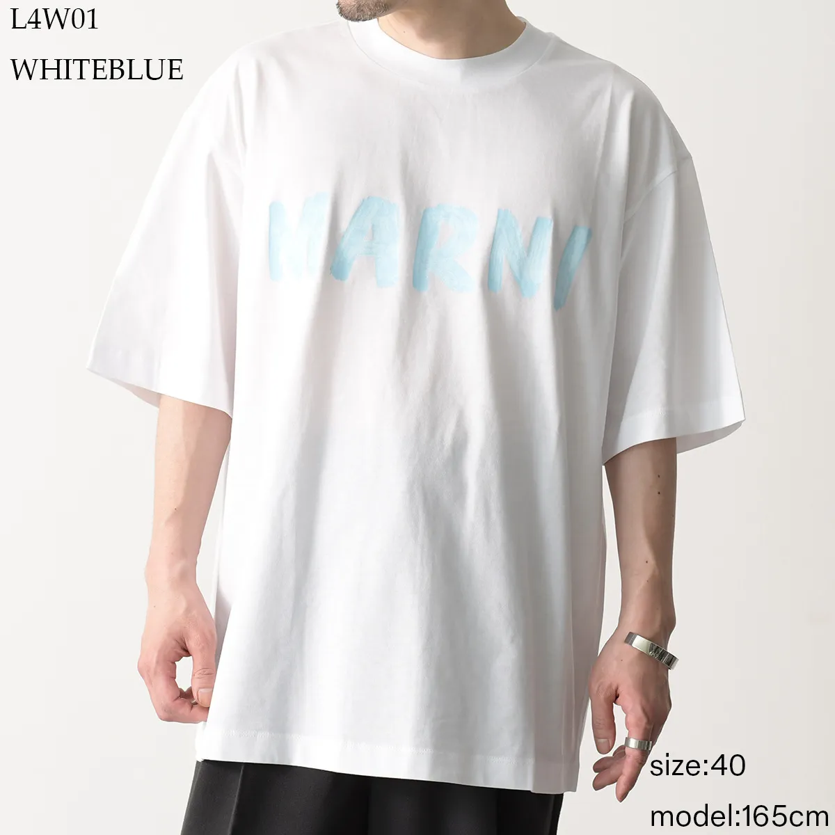 MARNI  |White bio cotton T-shirt with logo