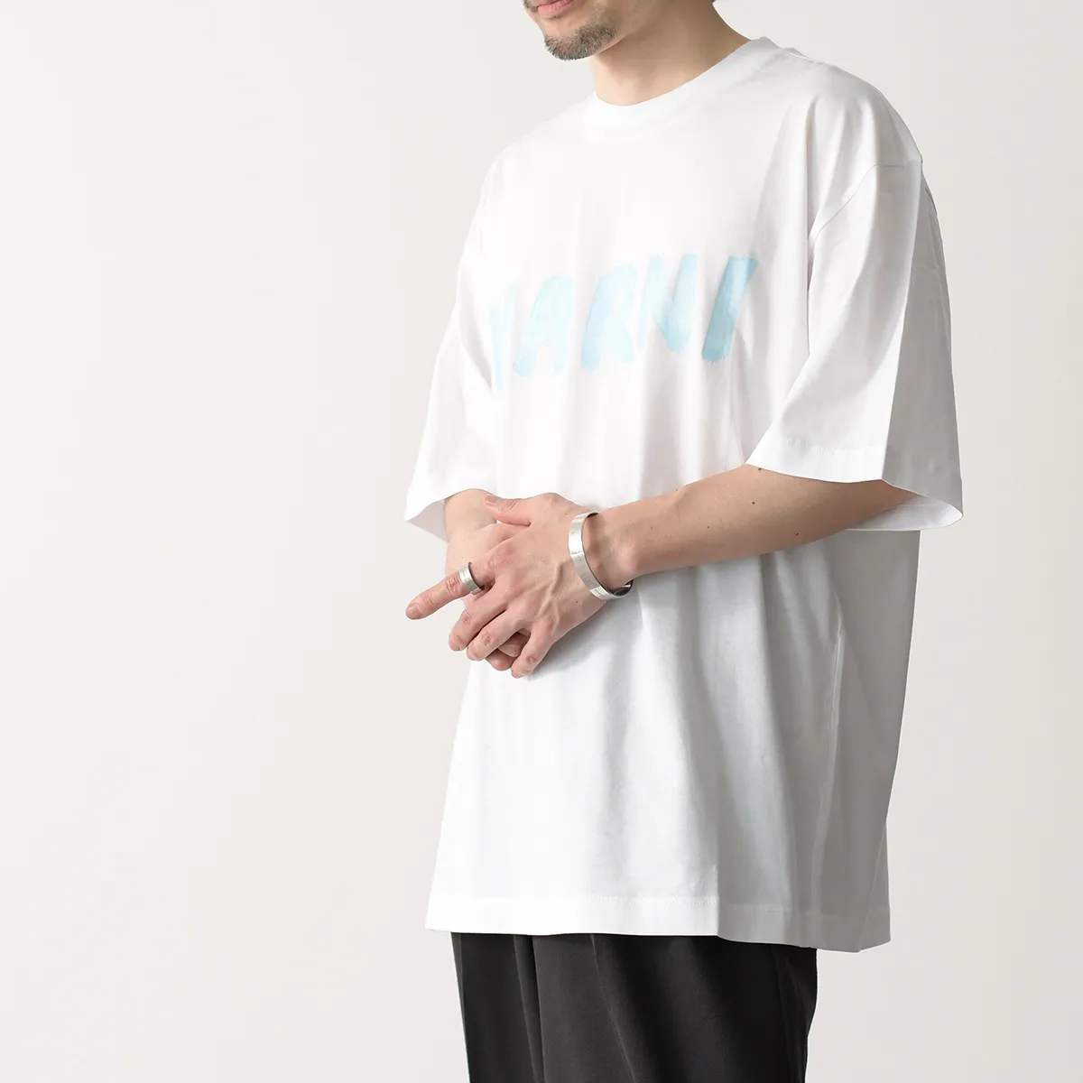 MARNI  |White bio cotton T-shirt with logo