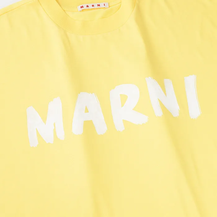 MARNI  |White bio cotton T-shirt with logo