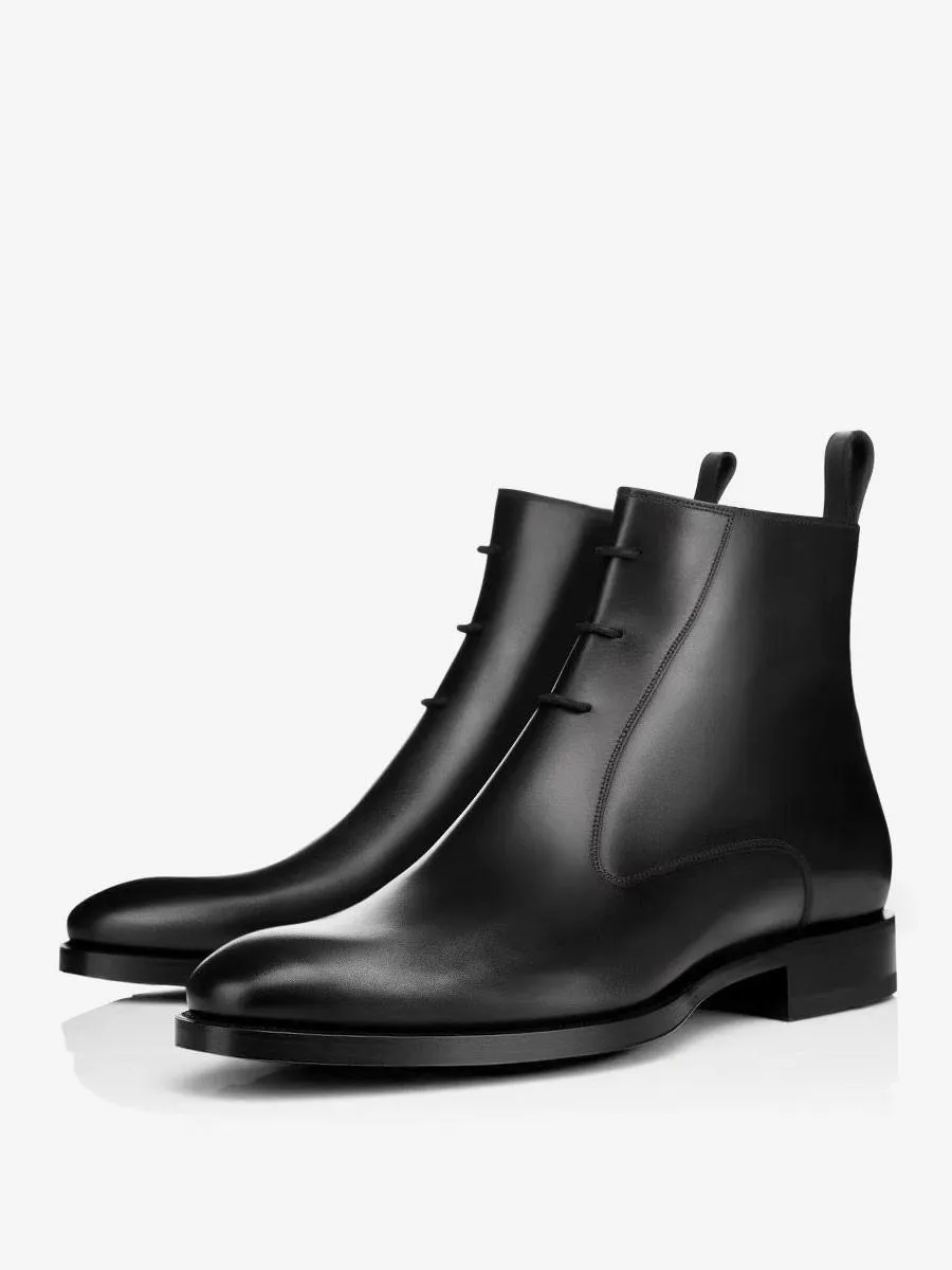 Men's Boots Chelsea Boots Black Pointed Toe Lace Up Milanoo Exclusive Ankle Boots