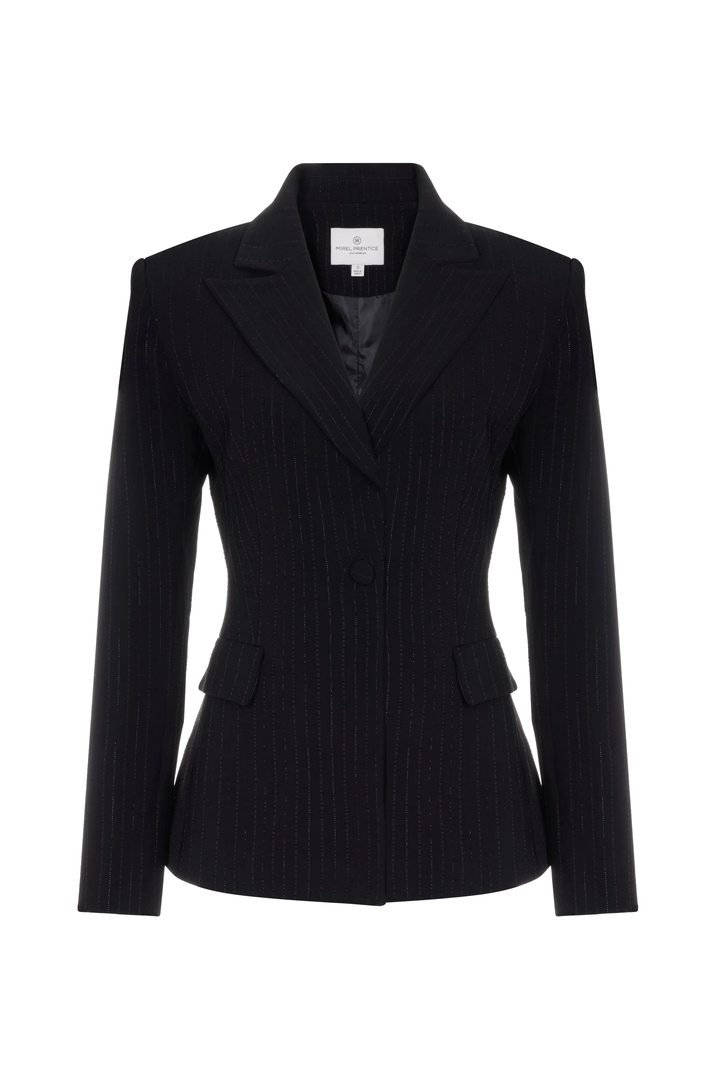 METALLIC THREAD PINSTRIPE BLAZER