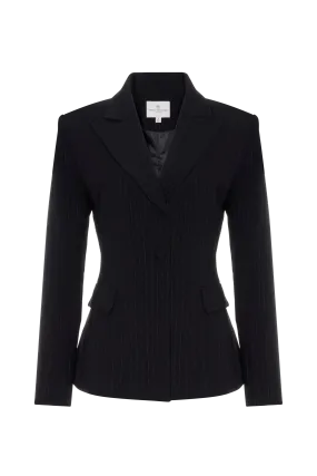 METALLIC THREAD PINSTRIPE BLAZER