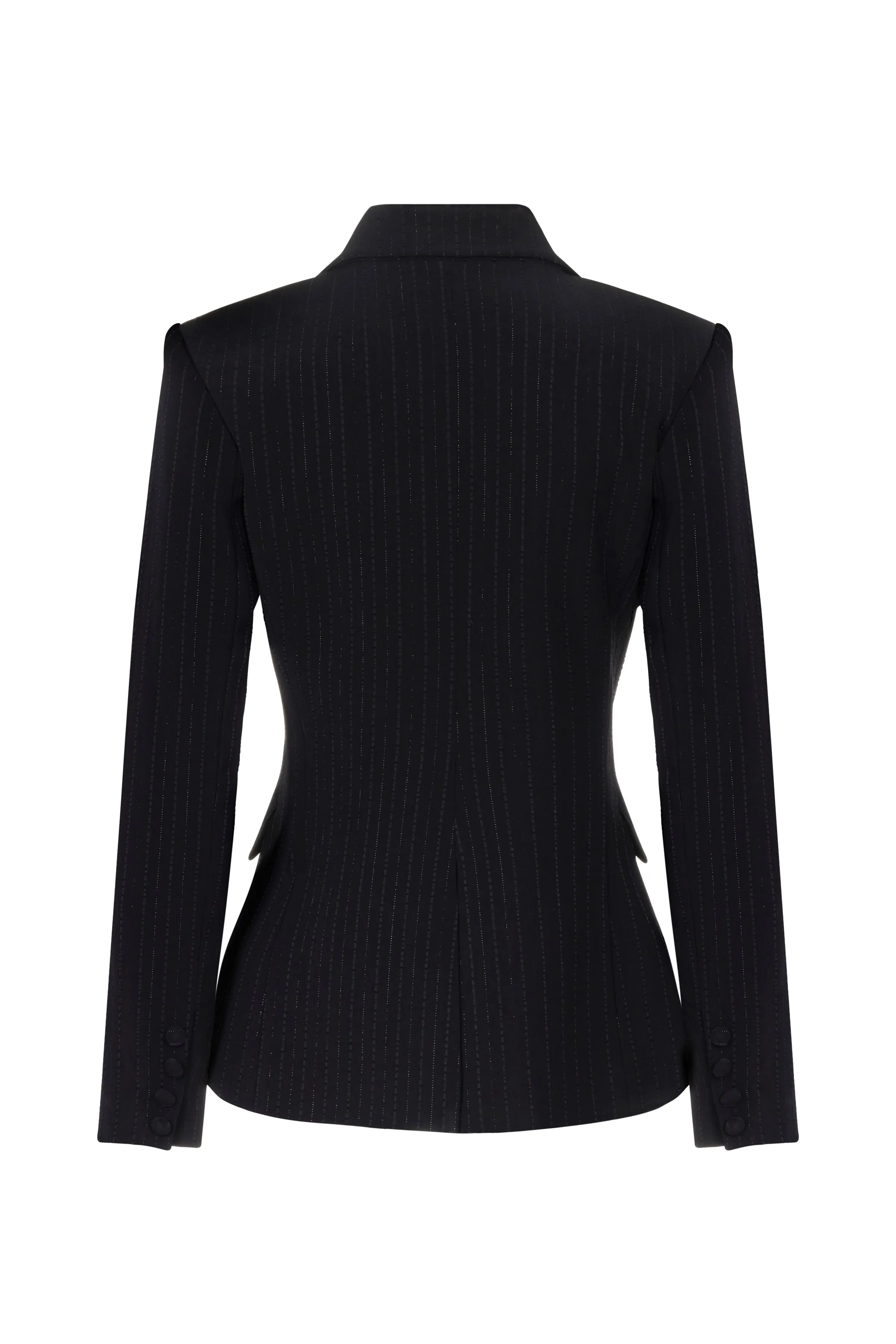 METALLIC THREAD PINSTRIPE BLAZER