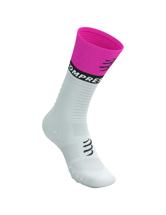 Mid Compression Socks V2.0 White/Safety Yellow Neon Pink