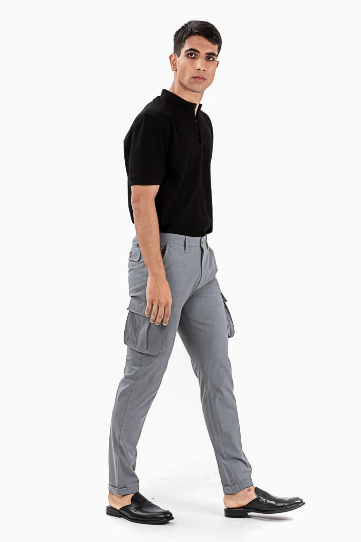 Mineral Grey Stretch Cargo Pants