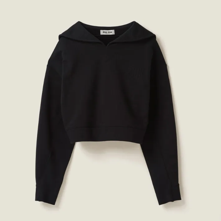 MiuMiu  |Street Style V-Neck Long Sleeves Plain Cotton Logo