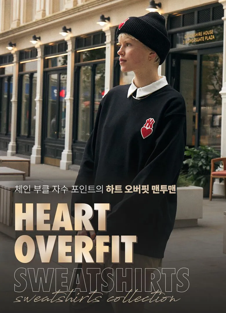 MLB Korea  |Heart Unisex Street Style Plain Cotton Logo