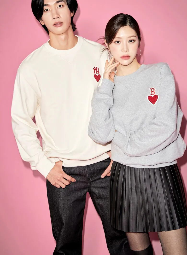 MLB Korea  |Heart Unisex Street Style Plain Cotton Logo