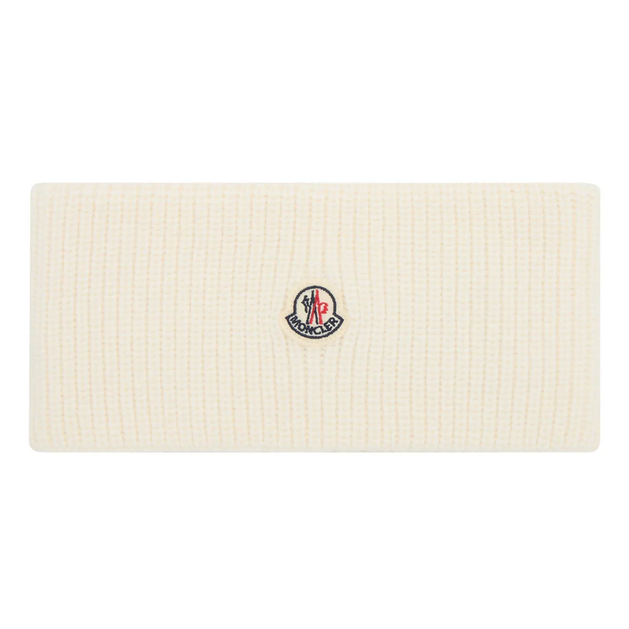 MONCLER Logo Rib Knit Headband - WHITE