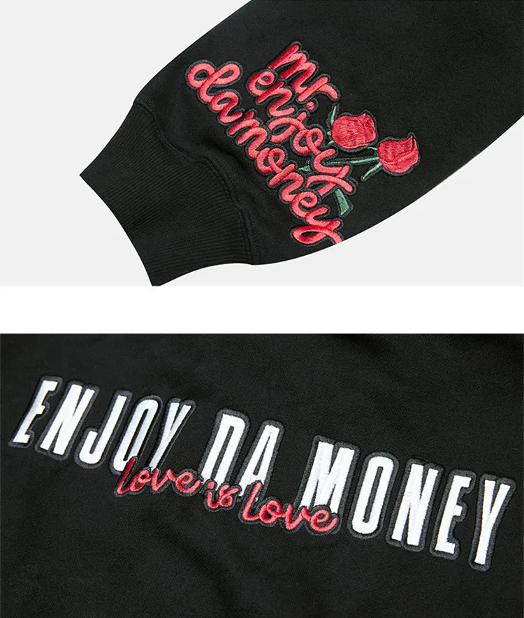 MR. ENJOY DA MONEY  |Unisex Street Style Long Sleeves Logo Hoodies