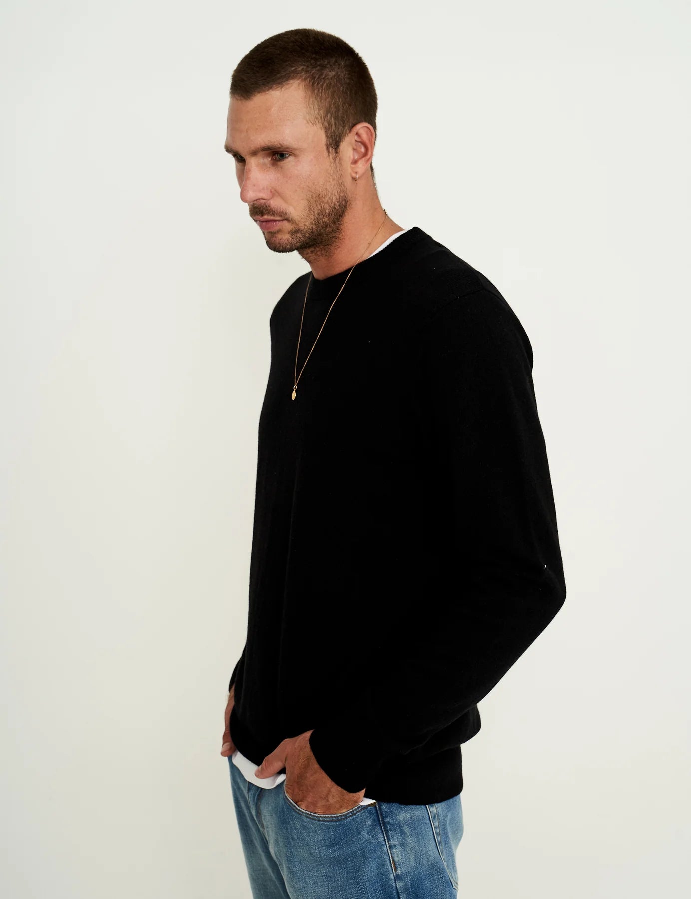 Mr Simple - Recycled Cashmere Standard Knit Jumper - Black