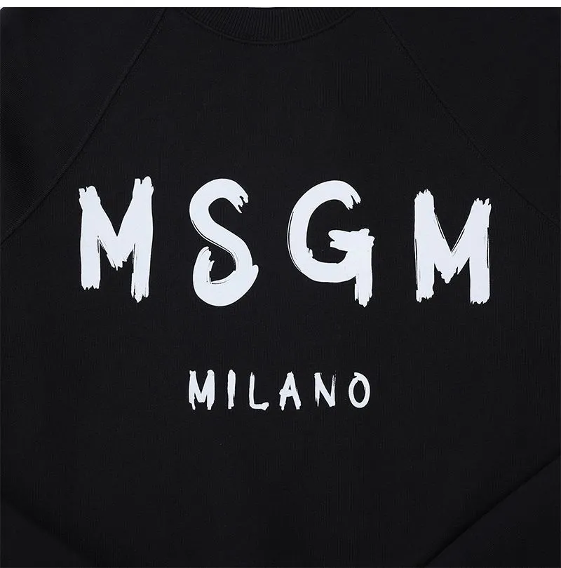 MSGM  |Crew Neck Street Style Long Sleeves Plain Cotton Logo