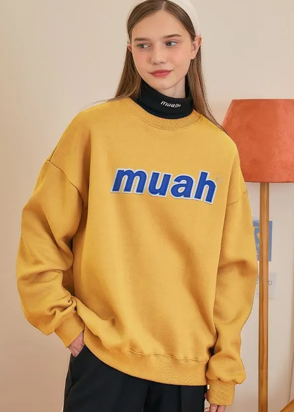 muahmuah  |Street Style Long Sleeves Plain Cotton Logo