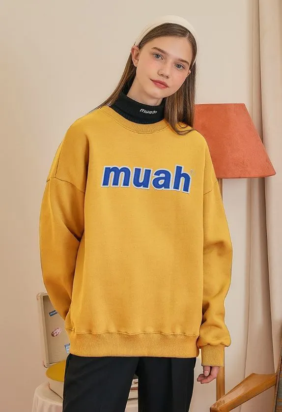 muahmuah  |Street Style Long Sleeves Plain Cotton Logo