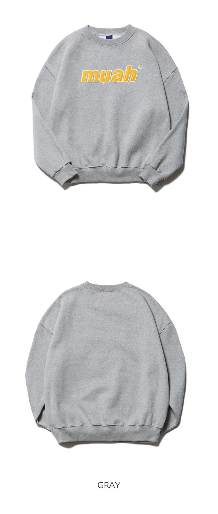 muahmuah  |Street Style Long Sleeves Plain Cotton Logo