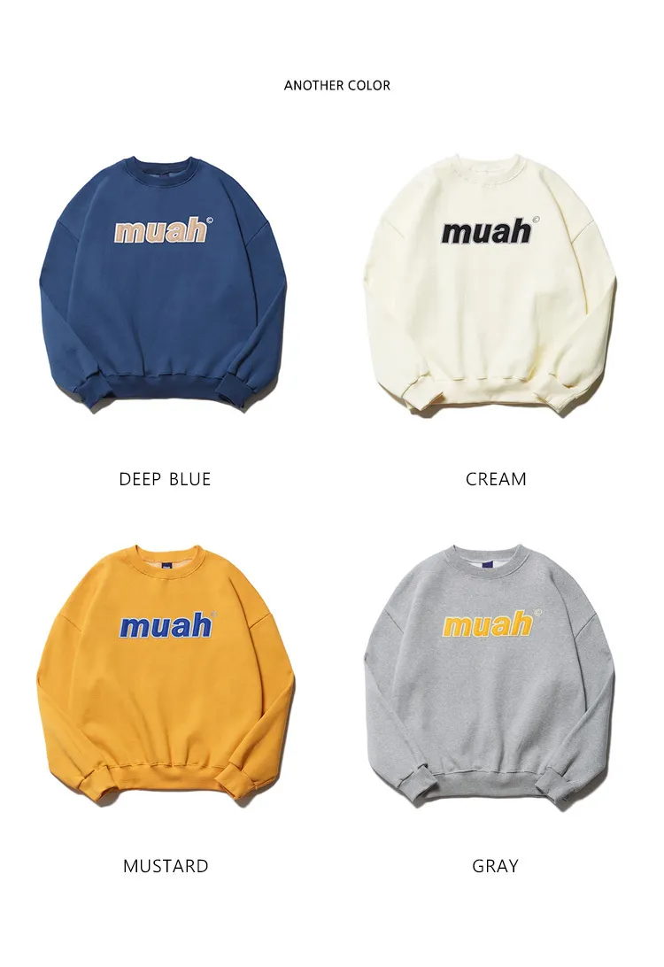 muahmuah  |Street Style Long Sleeves Plain Cotton Logo